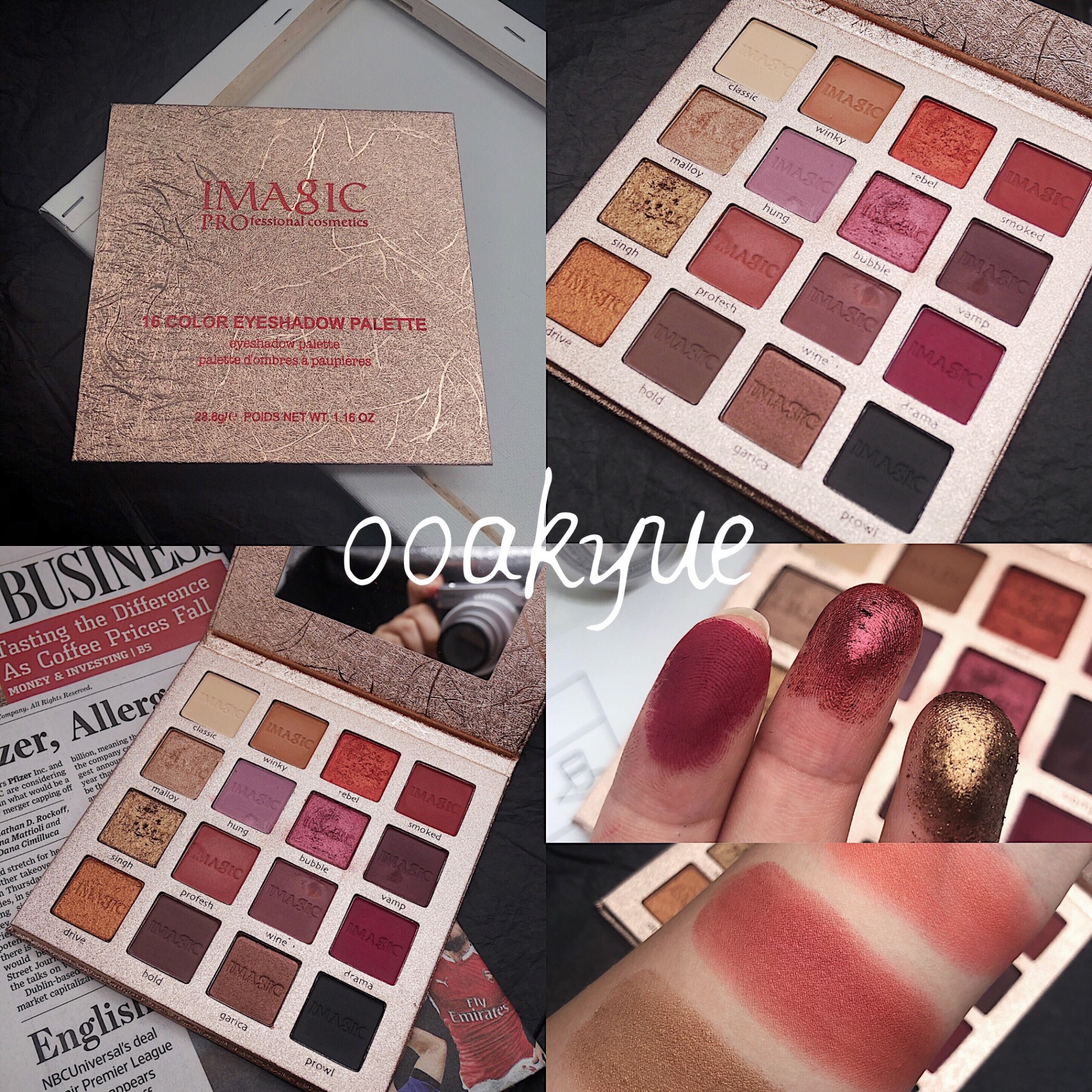 OOAKYUE歐美16色IMAGIC眼影盤珠光酒紅色啞光大地色ins抖音金屬色在類目 彩妝/香水/美妝工具, 眼影中 - 來自Buy2taobao.com提供專業的淘寶代購服務