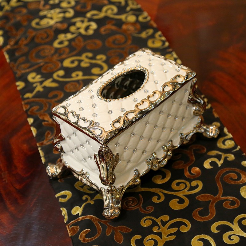 2019 European style ceramics Decorative Tissue Box Luxurious white Paper pumping box American style Retro Tissue box Paper pumping box Luxuriousin the Home accessories , Decorative items , Decorative Tissue Box category - from Buy2taobao.com to provide professional Taobao agent buy service
