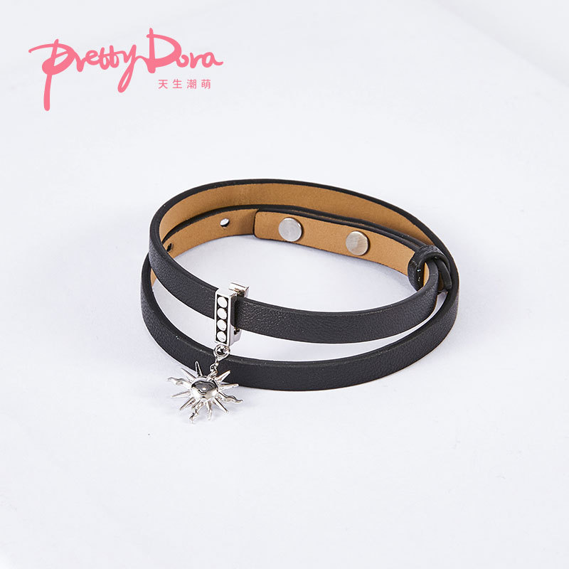 PrettyDora純銀阿波羅微笑項鏈女氣質真皮手鏈簡約百搭多戴鎖骨鏈在類目 飾品/流行首飾/時尚飾品新, 手鍊中 - 來自Buy2taobao.com提供專業的淘寶代購服務