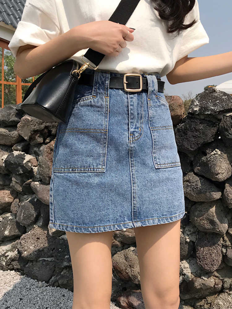 牛仔裙女短裙夏装韩版百搭包臀半身裙复古港味高腰显瘦a字新款潮|ruв категории мотоцикл/оборудование/аксессуары, мотоцикл рыцарь оборудование, комбинезон - от Buy2taobao.com для оказания профессиональной услуги покупки агента Taobao