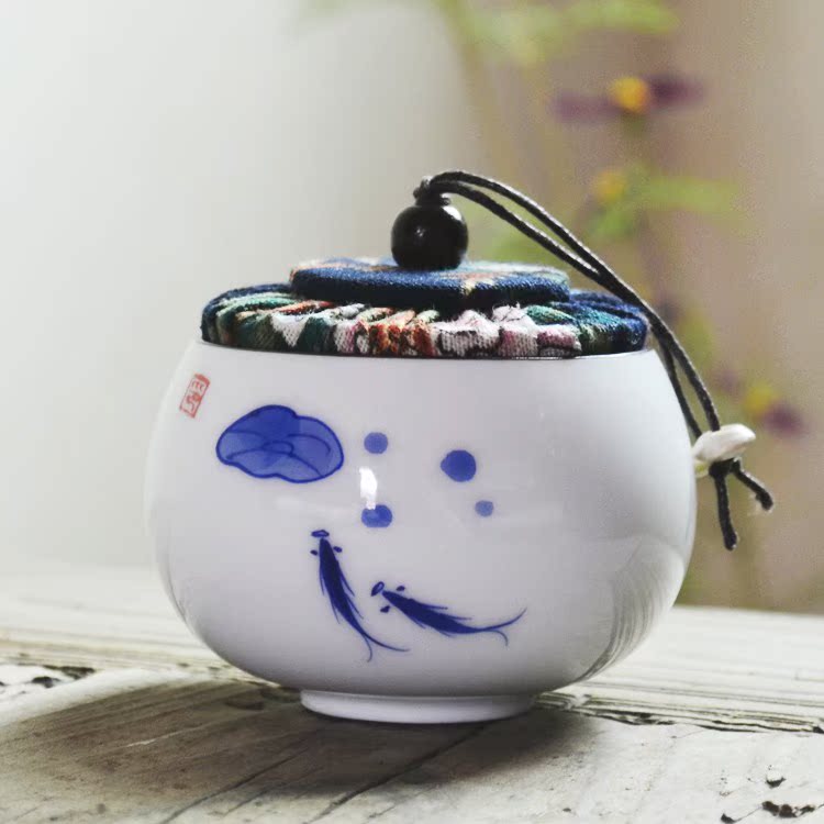 茶罐茶叶罐迷你手绘陶瓷存茶储茶密封缸醒茶摆件仓茶仓饼6个装礼在类目 餐饮具, 茶具, 茶叶罐中 - 来自Buy2taobao.com提供专业的淘宝代购服务