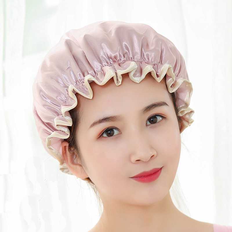 韩式双层头罩专用头套淋浴洗澡冒浴帽防水成人女款护发洗浴韩国长|msdalam kategori keluarga/Alat Pembersihan peribadi, Peralatan pembersihan penjagaan diri, topi mandi - dari Buy2taobao.com untuk memberikan perkhidmatan ejen Taobao profesional membeli
