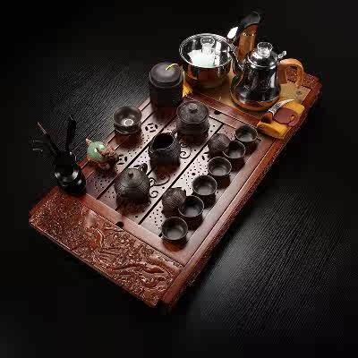速爐四梨木茶盤整套全自花動快合壹家用茶具紫砂功夫套裝簡約茶台在類目 餐飲具, 茶具, 茶盤中 - 來自Buy2taobao.com提供專業的淘寶代購服務