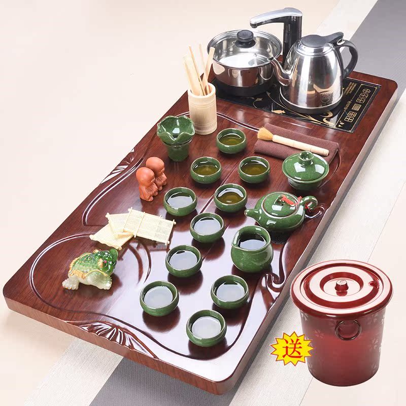 功夫茶具套装家用简约陶瓷茶杯紫砂茶壶电热磁炉茶道茶台实木茶盘在类目 餐饮具, 茶具, 整套茶具中 - 来自Buy2taobao.com提供专业的淘宝代购服务
