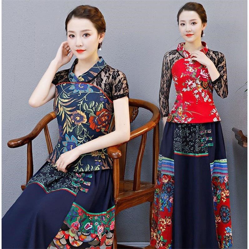China Ethnic style cheongsam suit Cotton and hemp Mosaic Self cultivation Show thin Large Two suitin the Children/Baby/Family fitted , Children's Robes/Costume/National costume , Costume category - from Buy2taobao.com to provide professional Taobao agent buy service