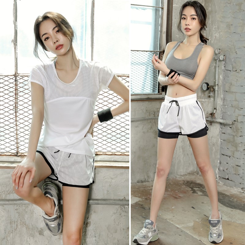 2019 Spring and summer Gym Fitness wear motion suit grid Quick drying Yoga run shorts Three suitin the Sports/Yoga/Fitness/Fans supplies , Yoga , Yoga clothes category - from Buy2taobao.com to provide professional Taobao agent buy service