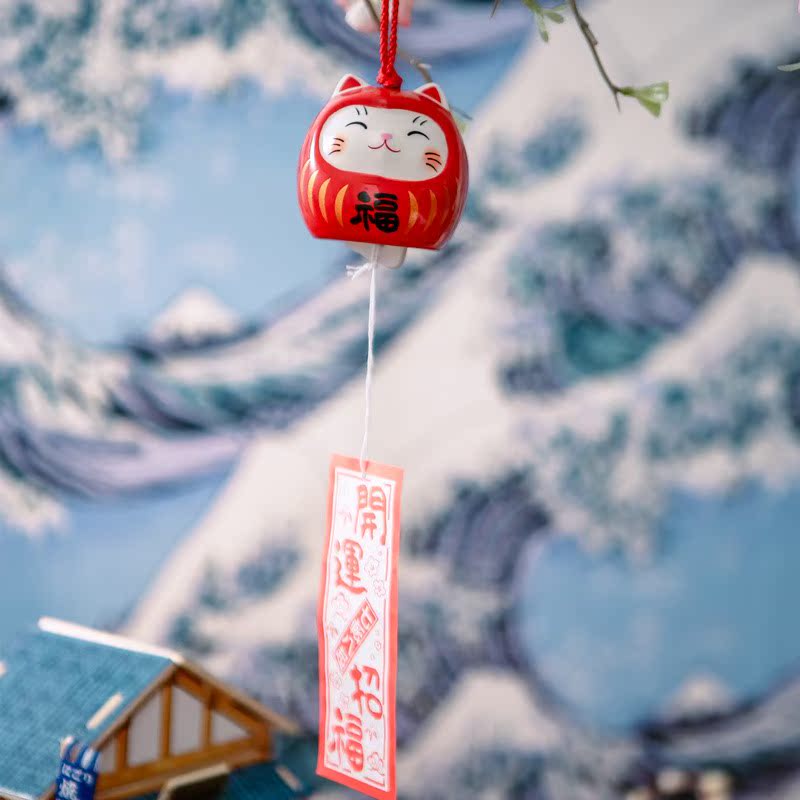 Japan Dharma Fortune cat girl student gift balcony Pendants vehicle Wind chime Japanese ceramics Lucky Safetyin the Home accessories , Creative Jewelry , Air Charm category - from Buy2taobao.com to provide professional Taobao agent buy service