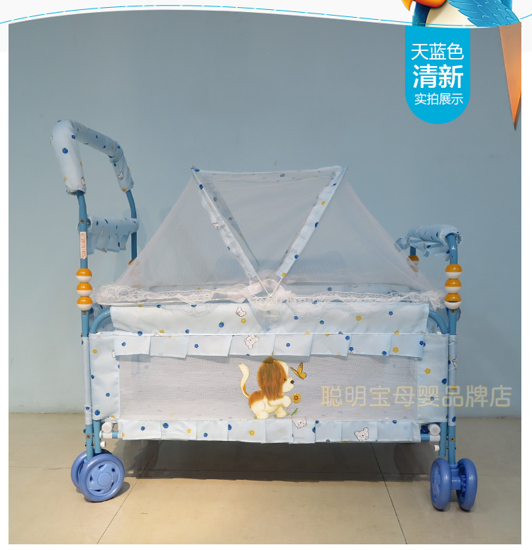 床推车小床带蚊帐滚轮能铁床宝宝睡床环保童小婴儿床欧式便携多功|ruв категории подгузник/шампунь/вскармливать/тележка кроватью, детская кровать/кровать для младенца/колыбель/стул, кровать для младенца/детская кровать - от Buy2taobao.com для оказания профессиональной услуги покупки агента Taobao