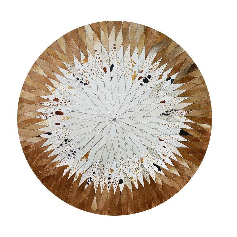 .high quality Brazil Pure handwork Mosaic cowhide carpet modern Simplicity a living room tea table circular customizedin the Home Fabric , Carpet category - from Buy2taobao.com to provide professional Taobao agent buy service
