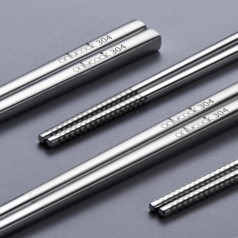 onlycook household high-grade non-slip chopsticks 304 Stainless steel chopsticks Scrub Korean White Steel 10 Dual Setin the Tableware , Tableware , Chopsticks category - from Buy2taobao.com to provide professional Taobao agent buy service