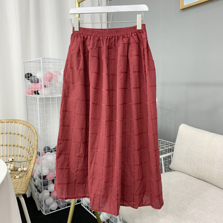 0503 Red plaid Flax skirt Mid length versionin the Women's clothing/Boutique , Skirts category - from Buy2taobao.com to provide professional Taobao agent buy service