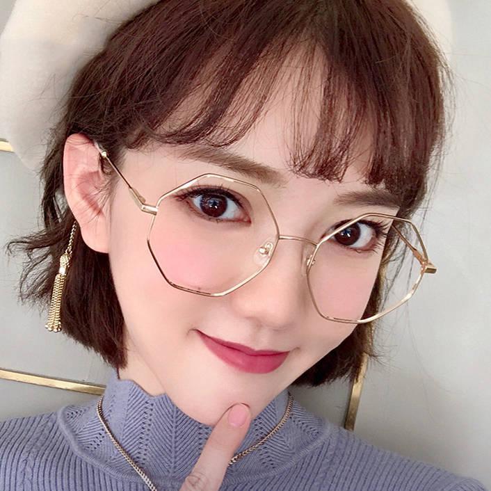 Glasses lady face without makeup Soft sister Eyeglass frame Polygon Retro Plain glasses Korean Edition Trill Same item Net Red glassesin the ZIPPO/Swiss Army Knife/Glasses , Glasses category - from Buy2taobao.com to provide professional Taobao agent buy service