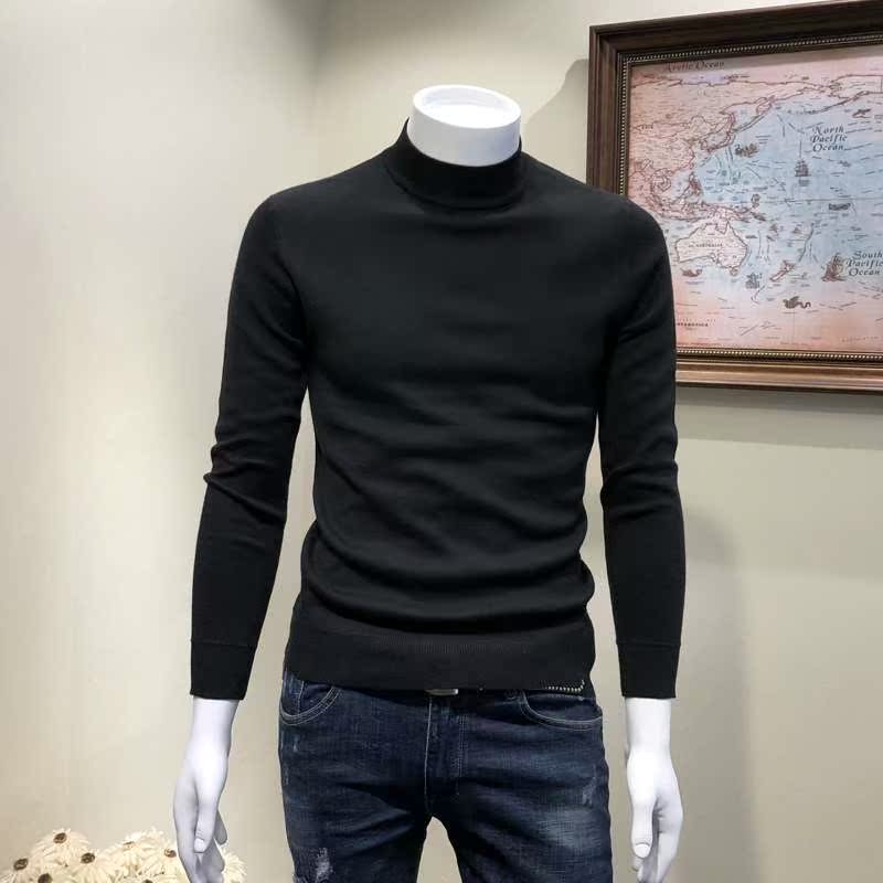 秋冬半高领毛衣男士韩版修身中领套头针织打底衫纯色线衣毛衫潮男在类目 男装, 针织衫/毛衣中 - 来自Buy2taobao.com提供专业的淘宝代购服务