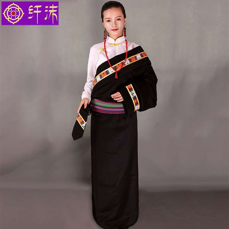 新款藏袍女 西藏民族服装氆氇花边藏服藏族服装藏装女款纯棉藏衣在类目 女装/女士精品, 唐装/民族服装/舞台服装, 民族服装/舞台装中 - 来自Buy2taobao.com提供专业的淘宝代购服务