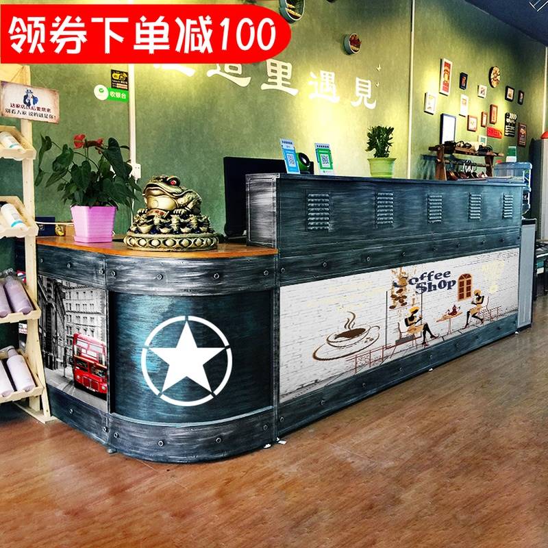 收银台柜台复古工业转角酒吧吧台服装理发咖啡餐厅网咖奶茶店前台|msdalam kategori Perniagaan/perabot pejabat, Supermarket Furniture, daftar tunai - dari Buy2taobao.com untuk memberikan perkhidmatan ejen Taobao profesional membeli