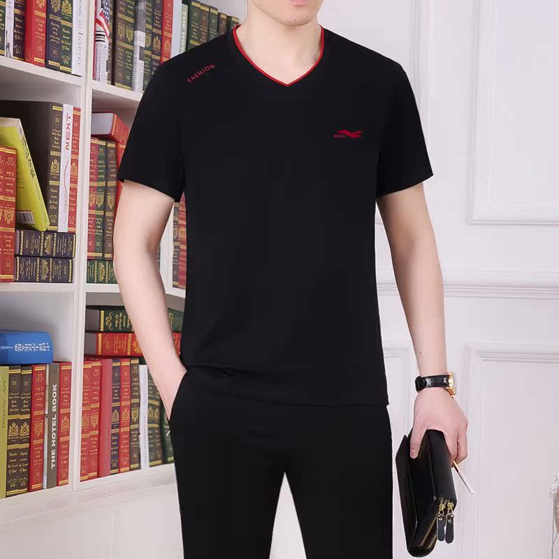 男士运动套装夏季短袖休闲服套装大码薄款休闲跑步服爸爸夏装套装在类目 男装, 套装, 休闲运动套装中 - 来自Buy2taobao.com提供专业的淘宝代购服务