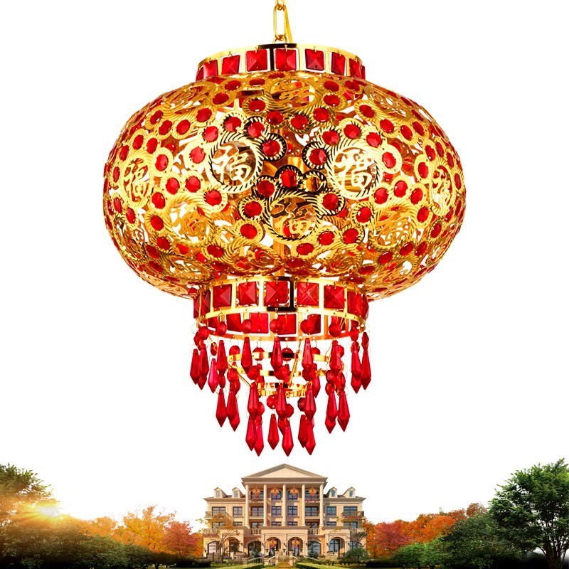 大红灯笼挂饰七彩光水晶福字阳台旋转灯乔迁新年春节走马灯|ruв категории фестиваль товаров/подарок, фонарь - от Buy2taobao.com для оказания профессиональной услуги покупки агента Taobao