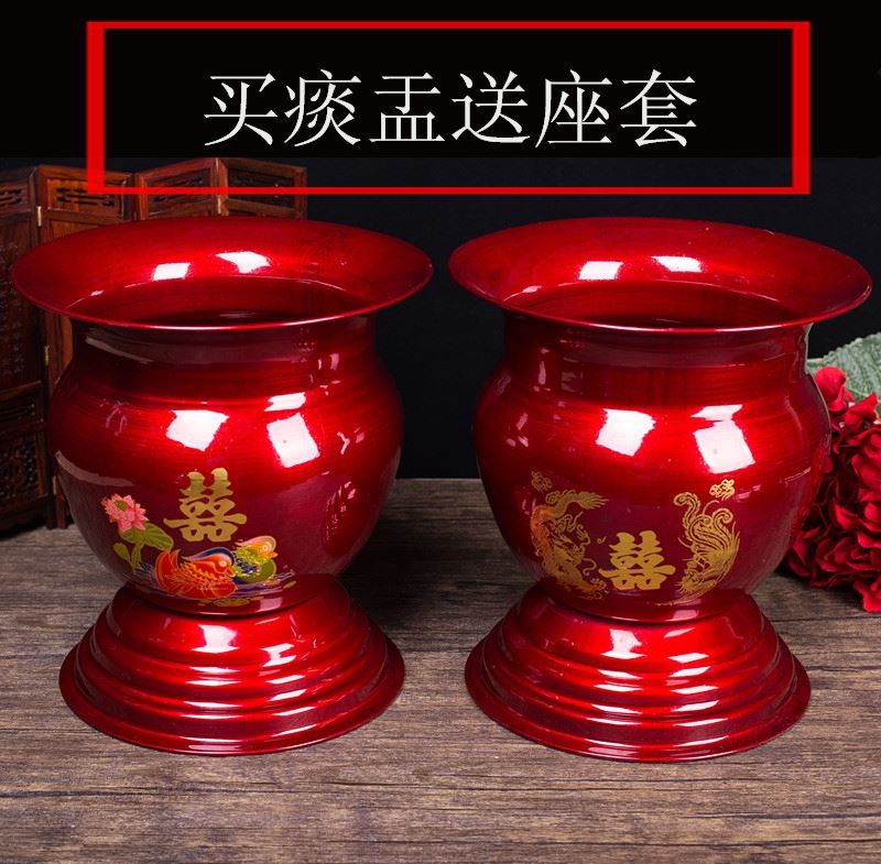 婚慶用品鐵痰盂子孫桶紅色高腳痰盂紅色搪瓷帶蓋夜壺尿壺結婚陪嫁在類目 節慶用品/禮品, 婚慶佈景/道具, 子孫桶中 - 來自Buy2taobao.com提供專業的淘寶代購服務