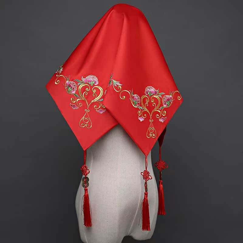 .bride marry Red Veil Retro wedding Chinese style Embroidery Flower Bright red 2017 new pattern Xiu clothing Accessoriesin the Festive supplies/Gift , Bridal Accessories category - from Buy2taobao.com to provide professional Taobao agent buy service