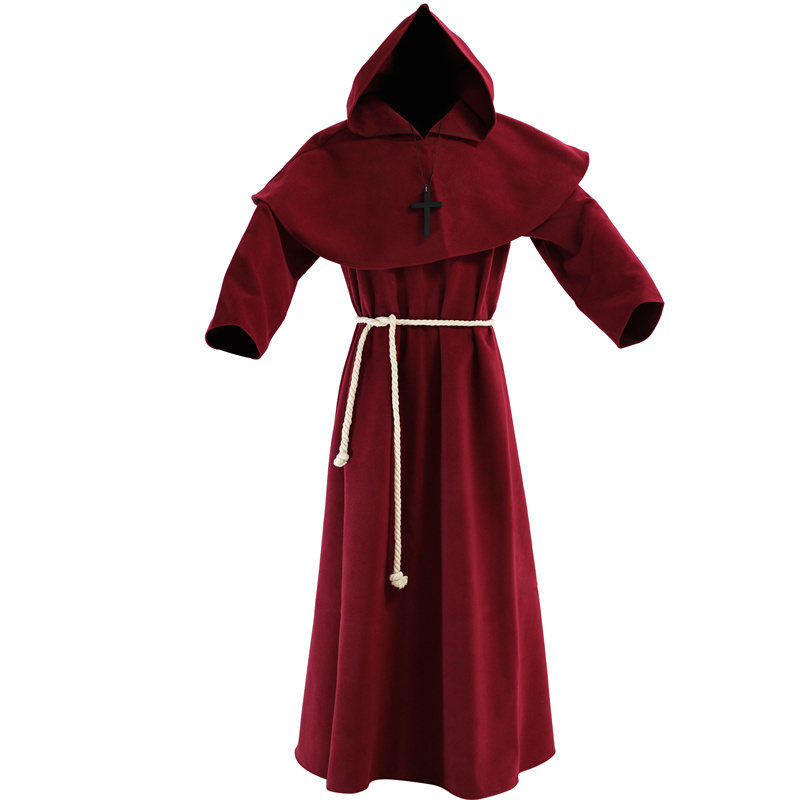 巫师服带帽斗篷披风修中世纪僧侣厚毛呢服装士长袍万圣节cos套装在类目 模玩/动漫/周边/cos/桌游, Cosplay服饰/道具/服务, Cosplay男装中 - 来自Buy2taobao.com提供专业的淘宝代购服务