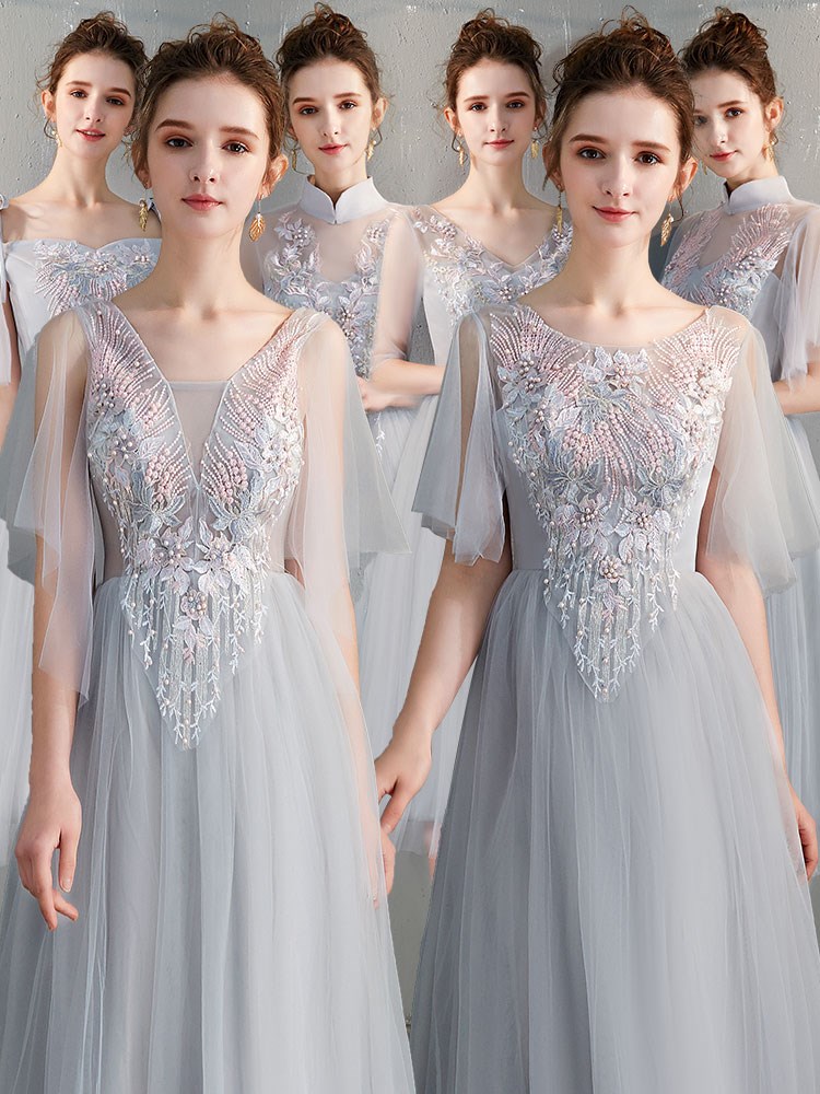 仙氣質伴娘服2019新款夏灰色姐妹團遮手臂中長款顯瘦畢業禮服裙女在類目 女裝/女士精品, 婚紗/旗袍/禮服, 禮服/晚裝中 - 來自Buy2taobao.com提供專業的淘寶代購服務