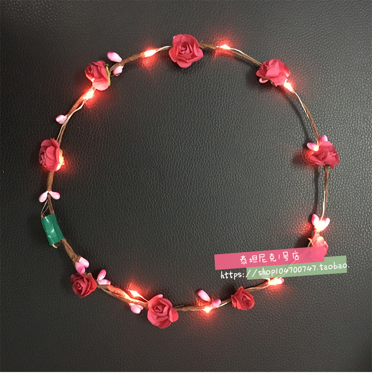 网红闪光花环头箍女创意藤条发光led灯头花夜市景区热卖地摊玩具|msdalam kategori Toy/bayi/teka-teki/blok bangunan/model, elektronik/cahaya/berudara/mainan rumit, mainan LED - dari Buy2taobao.com untuk memberikan perkhidmatan ejen Taobao profesional membeli