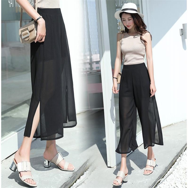 black Split ends student lady Korean Edition Easy leisure time Straight Nine points Culottes have more cash than can be accounted forin the Outdoor/Mountaineer/Camping/Travel Goods , Outdoor clothing , Emergency underwear , Emergency underwear suit category - from Buy2taobao.com to provide professional Taobao agent buy service