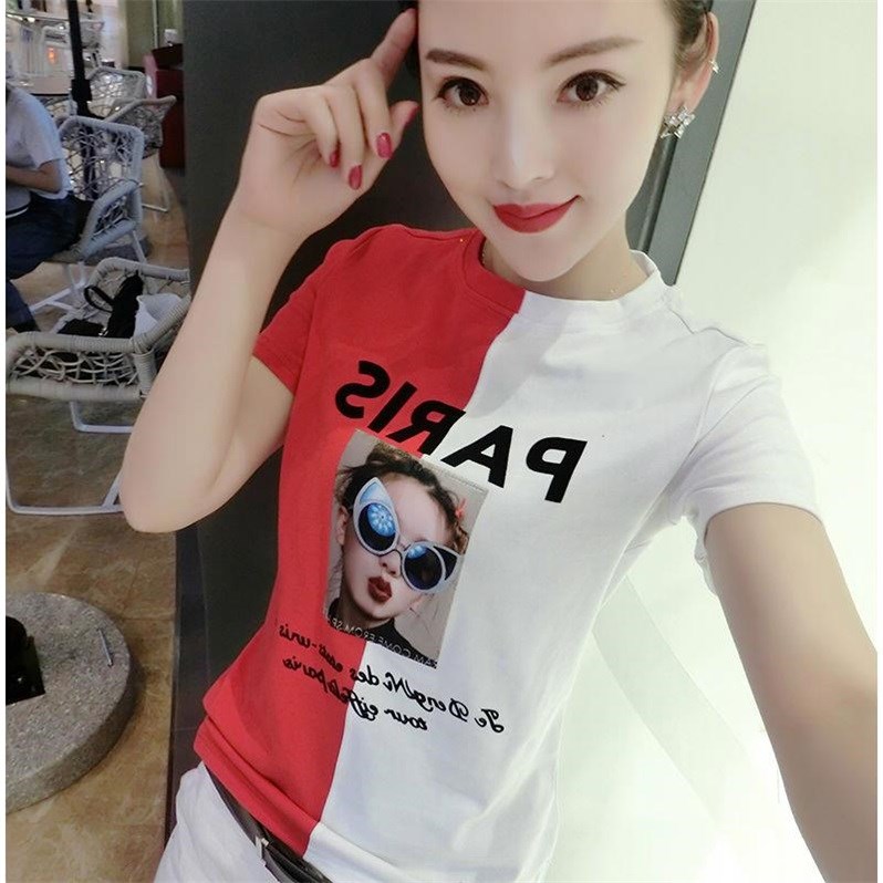 95 T-shirt student Easy Korean Edition 2019 new pattern Summer wear Self cultivation Blouse Mosaic printing Short sleeved T-shirtsin the Outdoor/Mountaineer/Camping/Travel Goods , Outdoor clothing , Emergency underwear , Emergency underwear suit category - from Buy2taobao.com to provide professional Taobao agent buy service