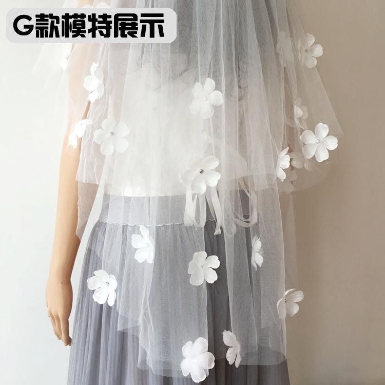 2017韩式新娘珍珠头纱白色短款蝴蝶结花边多层婚纱结婚素简约影楼|ruв категории Аксессуары, свадебное платье, аксессуары, вуаль - от Buy2taobao.com для оказания профессиональной услуги покупки агента Taobao