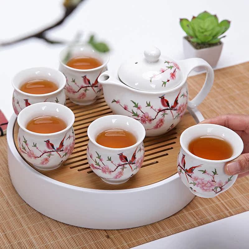 茶具套裝新青花瓷雙層茶杯特價7件套隔熱防燙陶瓷茶壺套裝家用在類目 餐飲具, 茶具, 整套茶具中 - 來自Buy2taobao.com提供專業的淘寶代購服務