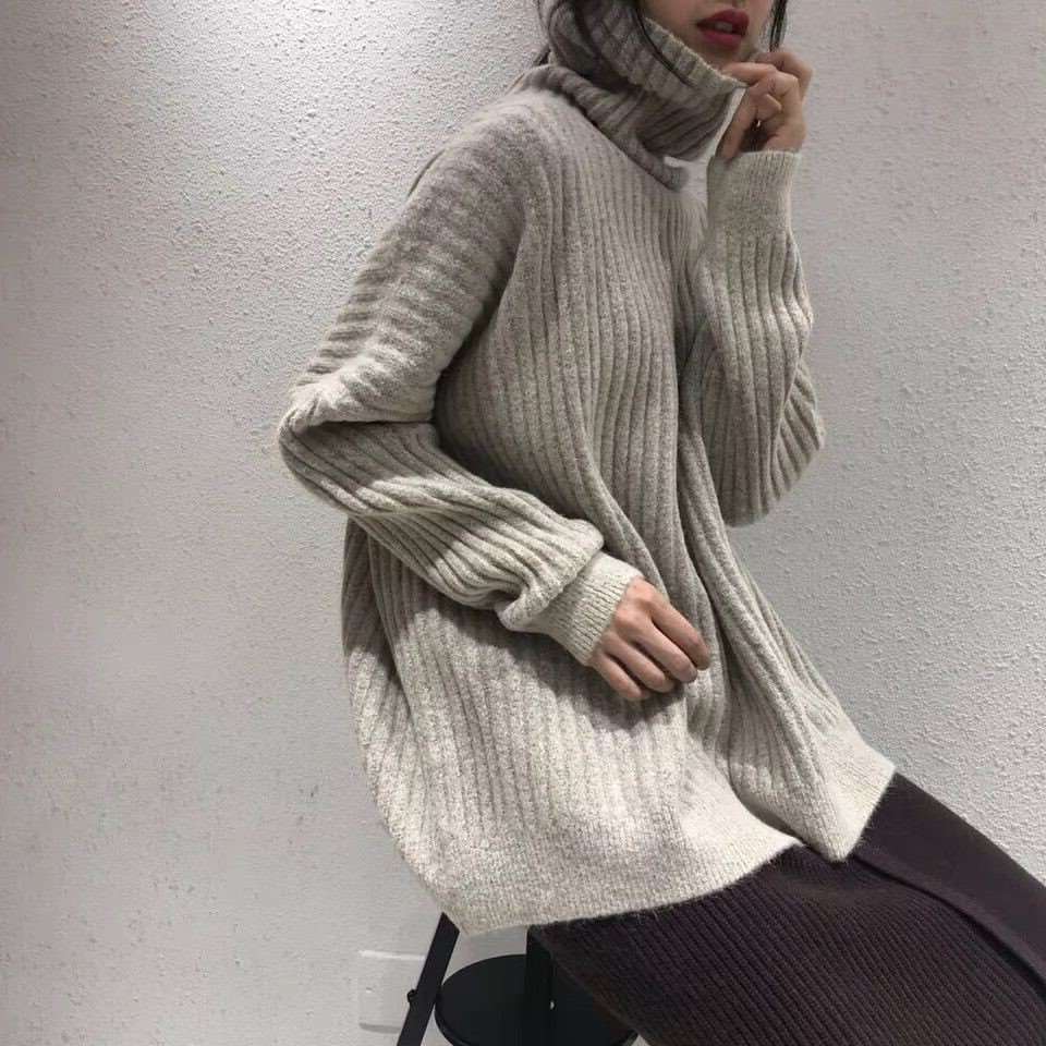 加厚高领毛衣女2018冬季韩版新款套头慵懒风针织衫坑条复古毛衫在类目 女装/女士精品, 毛衣中 - 来自Buy2taobao.com提供专业的淘宝代购服务