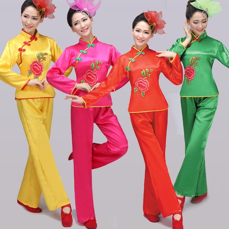 东北扭大秧歌服装中老年人女款广场舞大码春季长袖红色民族风套装|ruв категории Женская одежда, костюм/национальная одежда/театр костюм, национальная одежда/этап погрузки - от Buy2taobao.com для оказания профессиональной услуги покупки агента Taobao