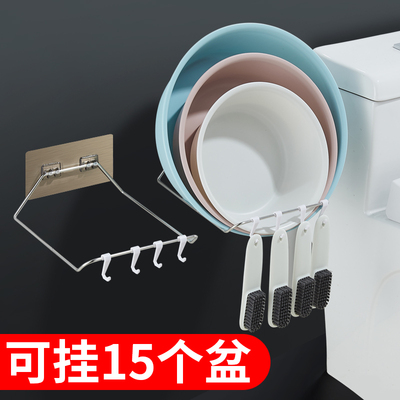 脸盆收纳架免打孔壁挂盆架盆子卫生间置物架浴室脸盆架洗脸盆架子