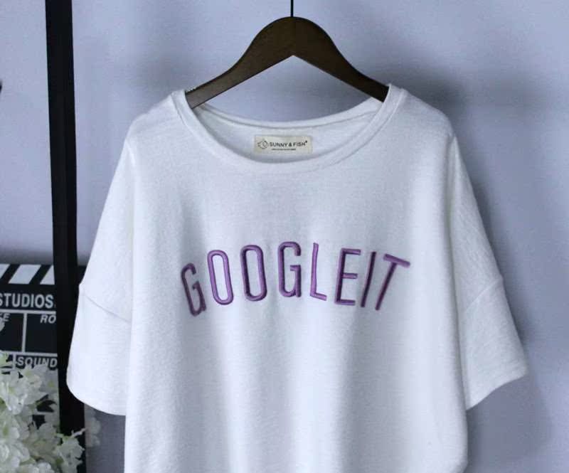 200斤街头潮个性刺绣开叉短款圆领宽松短袖T恤女衫夏大码上衣百搭|ruв категории Женская одежда, футболка - от Buy2taobao.com для оказания профессиональной услуги покупки агента Taobao