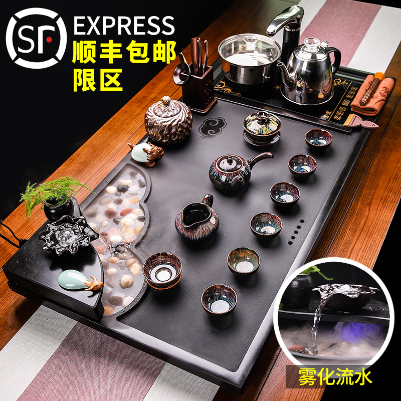 Block Black stone tea tray Kungfu Online Tea Set household Blackstone Tray Large atomization Water stone Tea Servicein the Tableware , Tea set , Tea tray category - from Buy2taobao.com to provide professional Taobao agent buy service