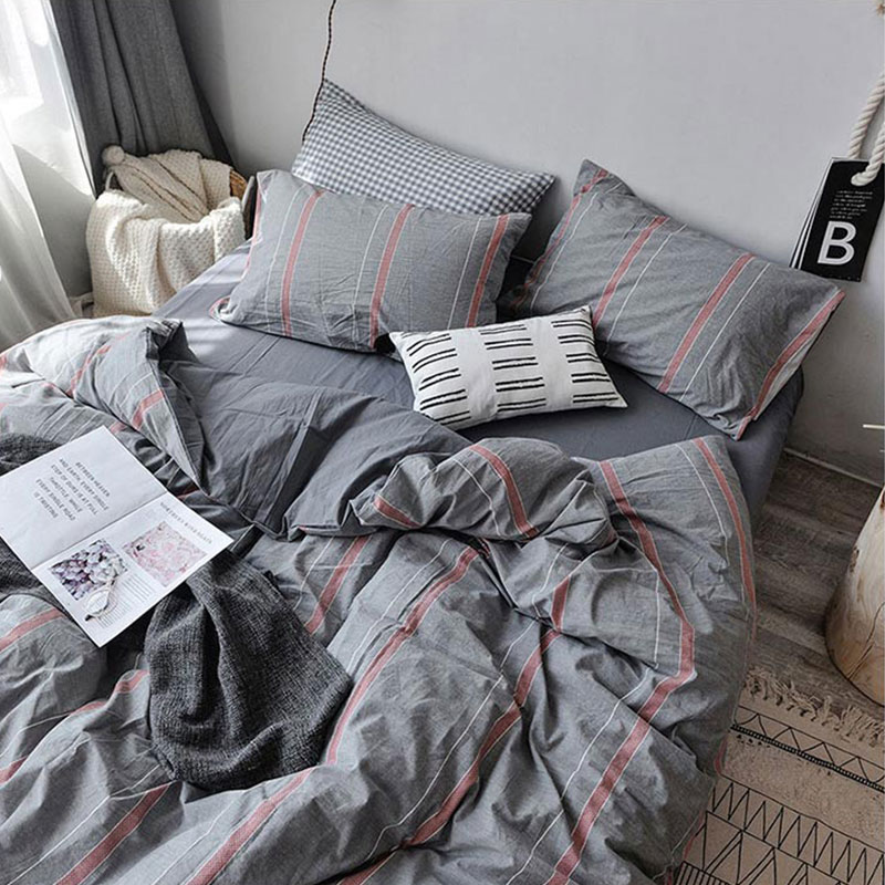 Homestay Double 2 Single Washed cotton Quilt cover pure cotton Dyed Cotton lattice stripe Quilt cover Sheetin the Bedclothes , Quilt category - from Buy2taobao.com to provide professional Taobao agent buy service