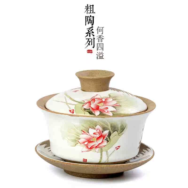 ceramics Cover bowl Kungfu Online tea set Teacup Three talents Coarse pottery King cup Tea Tea makersin the Tableware , Tea set , Tureen category - from Buy2taobao.com to provide professional Taobao agent buy service