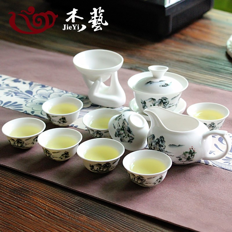 茶具泡茶器 陶瓷功夫茶具套裝 簡易整套青花蓋碗家用白瓷茶杯茶壺在類目 餐飲具, 茶具, 整套茶具中 - 來自Buy2taobao.com提供專業的淘寶代購服務