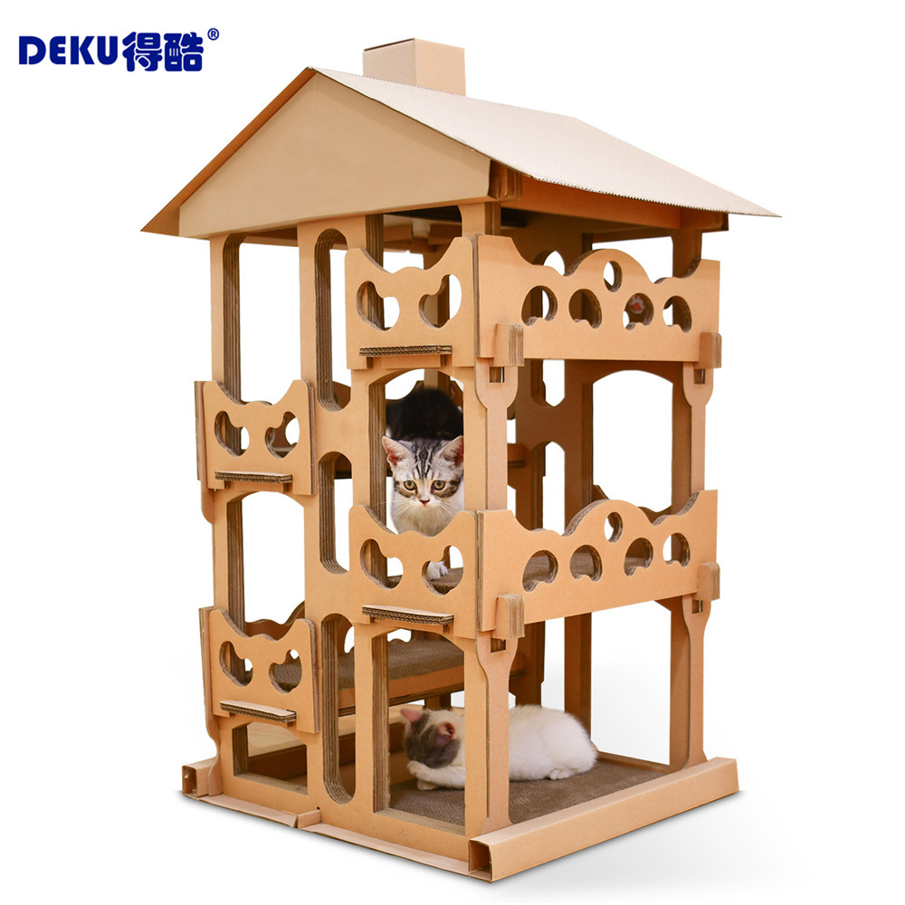 瓦楞纸猫屋四层猫别墅diy猫爬架猫抓板猫窝宠物猫玩具送猫草在类目 宠物/宠物食品及用品, 猫/狗玩具, 发声玩具中 - 来自Buy2taobao.com提供专业的淘宝代购服务