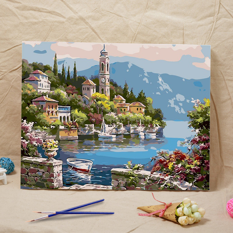 diy手绘数字油画客厅风景自己填上色手工数码油彩装饰画魅力深秋|msdalam kategori Aksesori rumah, lukisan hiasan, DIY/Lukisan digital - dari Buy2taobao.com untuk memberikan perkhidmatan ejen Taobao profesional membeli