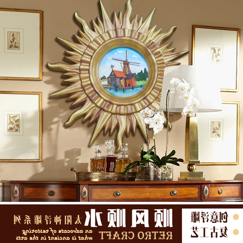 别墅会所咖啡厅客厅房间书房玄关装饰墙上挂画太阳浮雕画墙面挂件在类目 家居饰品, 壁饰中 - 来自Buy2taobao.com提供专业的淘宝代购服务