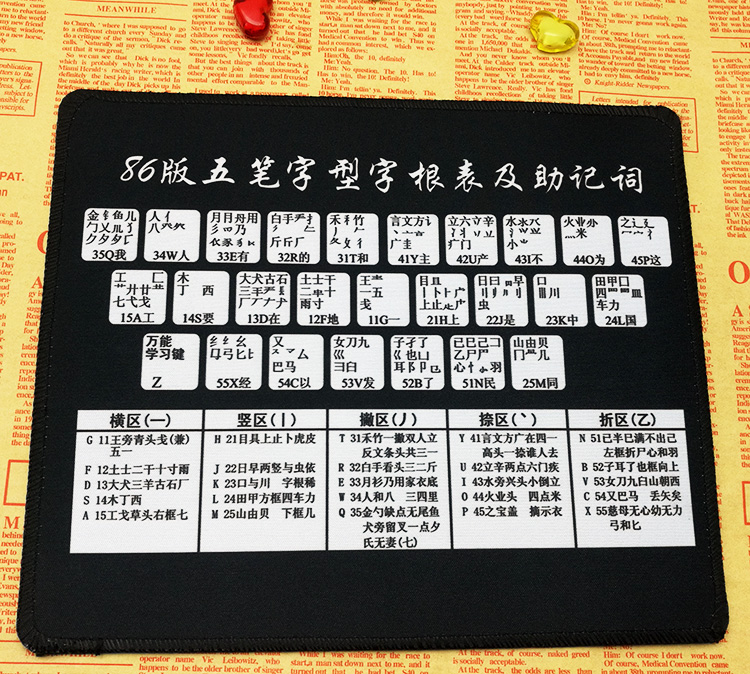 入法鍵盤貼的鼠標墊高帶五筆字根表口訣表輸清五筆鼠標墊 電腦在類目 電腦硬件/顯示器/電腦周邊, 電腦周邊, 鼠標墊/貼/腕墊中 - 來自Buy2taobao.com提供專業的淘寶代購服務