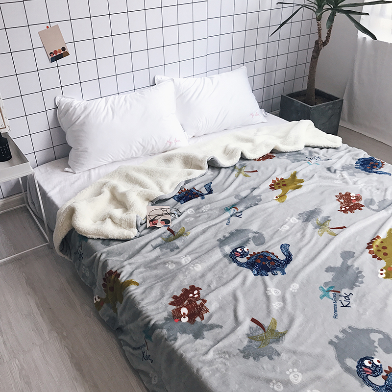 ins Flannel Blanket winter thickening keep warm double-deck Sherpa sofa air conditioner Blanket quiltin the Bedclothes , Leisure blanket/Woolen blanket/Carpet category - from Buy2taobao.com to provide professional Taobao agent buy service