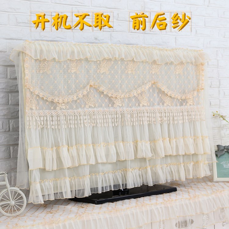 寸挂式帘盖布套欧式布。液晶电视机罩子蕾丝防尘开机不取55高档60|ruв категории домашний ткань, пылезащитный защитного покрытия, телевизор капот - от Buy2taobao.com для оказания профессиональной услуги покупки агента Taobao