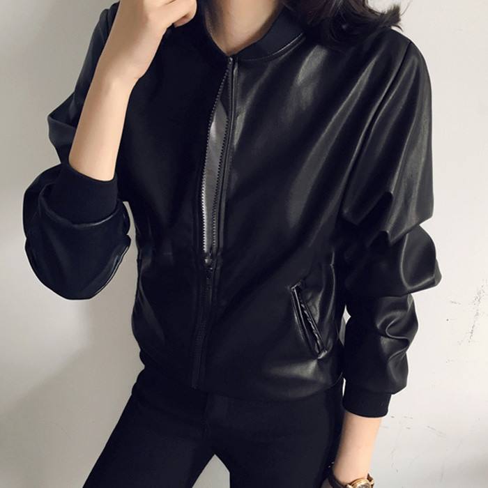 Paige Women's wear Long Long leather clothing coat Autumn Autumn and winter Large spring and autumn fashion leisure time Cotton black Bodyin the Women's clothing/Boutique , Leather clothing category - from Buy2taobao.com to provide professional Taobao agent buy service