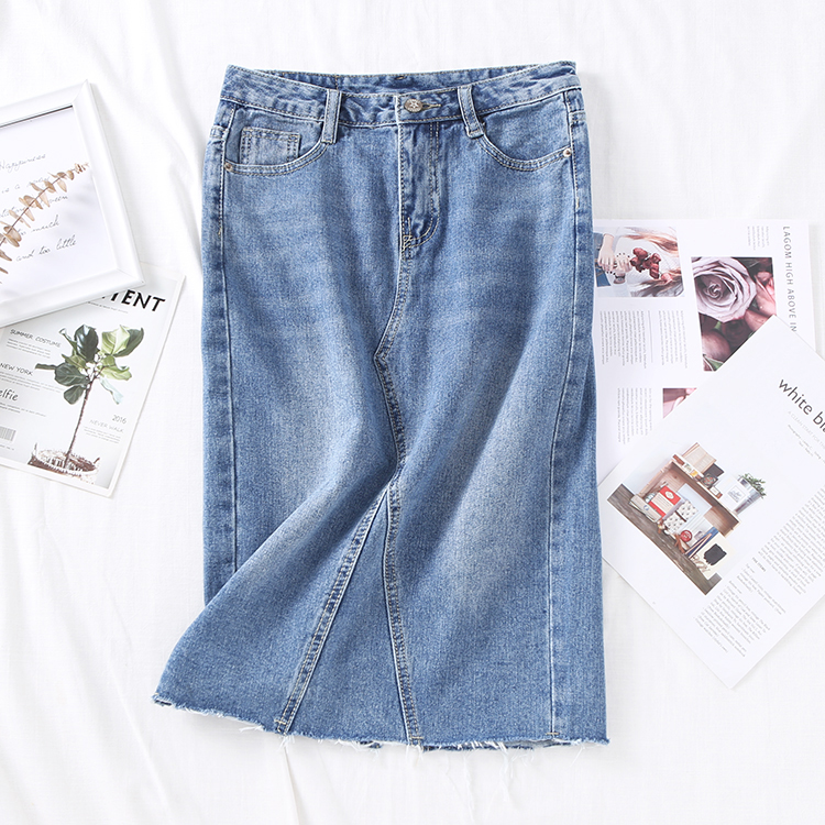 Denim skirt skirt Paige Show thin 2019 Korean Edition Spring fashion new pattern leisure time Western style 22in the Women's clothing/Boutique , Skirts category - from Buy2taobao.com to provide professional Taobao agent buy service