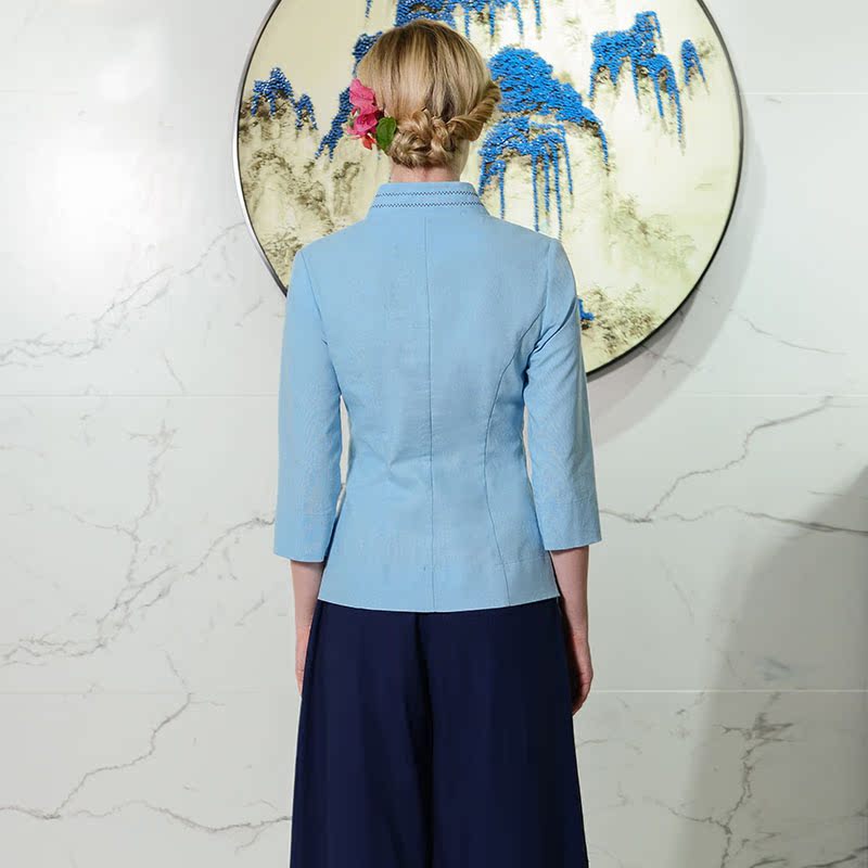 suit Cotton and hemp Beauty plastic Foot bath Chinese style hotel Reception spa technician health preservation club Spring and summerin the Women's clothing/Boutique , Set/Student uniforms/Work uniforms , Other suits category - from Buy2taobao.com to provide professional Taobao agent buy service