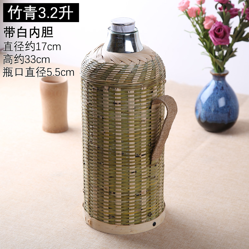 水壶餐厅开水瓶罩套式复古暖壶皮茶瓶暖瓶手工竹编热水瓶外壳在类目 餐饮具, 杯子/水杯/水壶, 热水瓶中 - 来自Buy2taobao.com提供专业的淘宝代购服务