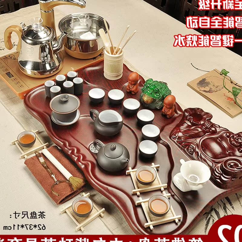 功夫茶具全自动四合一整套木茶盘套装紫砂陶瓷家用茶台茶道|msdalam kategori pinggan mangkuk, set teh, Pakej teh - dari Buy2taobao.com untuk memberikan perkhidmatan ejen Taobao profesional membeli