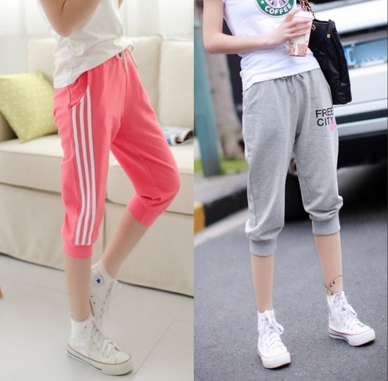 运动七分裤女夏薄款大码宽松小脚哈伦裤马裤中裤学生休闲短裤|ruв категории Женская одежда, брюки, брюки - от Buy2taobao.com для оказания профессиональной услуги покупки агента Taobao